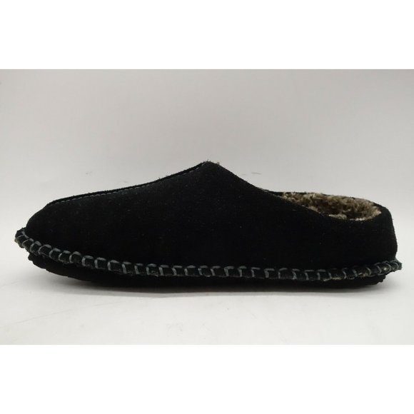 1901 Dakota Black Leather Lined Split Toe Casual Slippers Shoes Men's 9 M - Picture 2 of 11